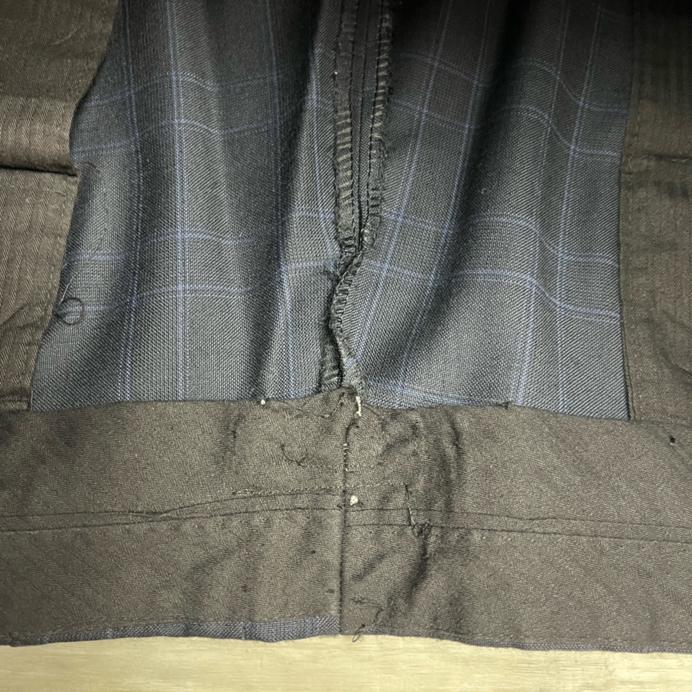 Luigi Bianchi Mantova Navy w/ Blue Plaid Super 120’s Suit 42L - Picture 10 of 11